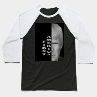 America First Donald Trump text portrait Gifts Republican Conservative Baseball T-Shirt